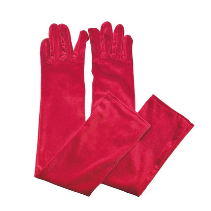 Velvet Ladies Warm Long Retro Dance Stage Etiquette Winter Christmas Gloves