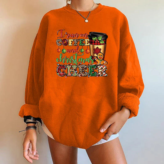 Letter Y2K Trendy Round Neck Casual Autumn Spring Christmas Hoodie Light Yellow / S Hoodies-L