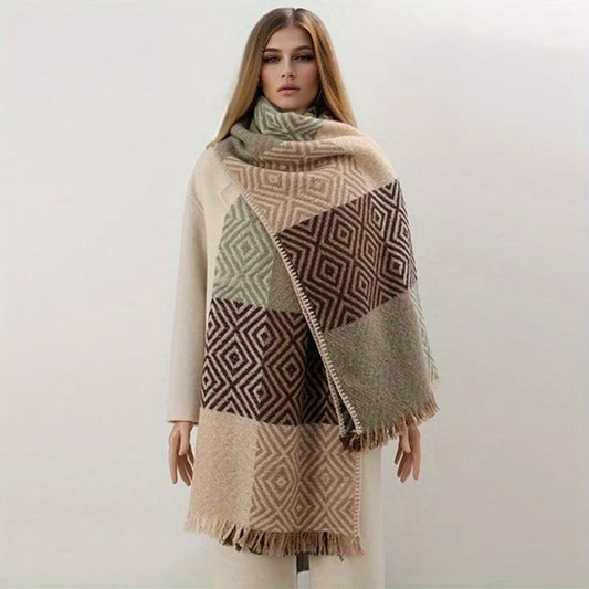 Winter Houndstooth Cashmere Scarf