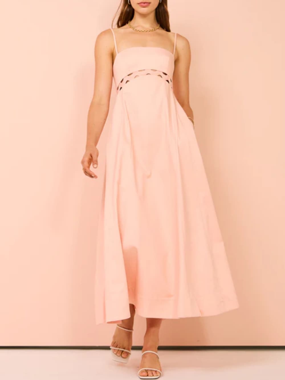 Midi Dress Stylish In Cloud Pink