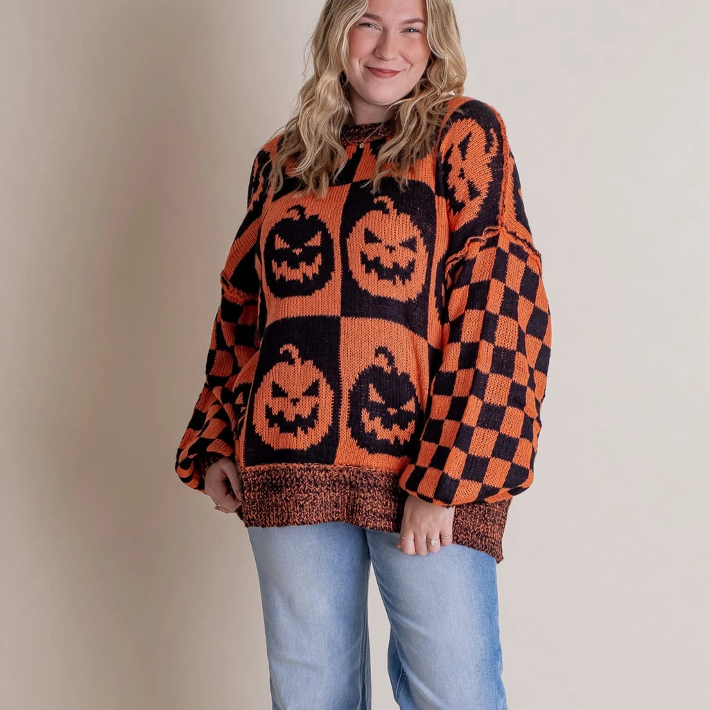 Halloween Christmas Round Neck Long Sleeve Aesthetic Gingerbread Loose Christmas Sweater