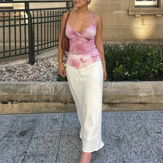 Verstellbares, rückenfreies Crop-Top mit Rüschen