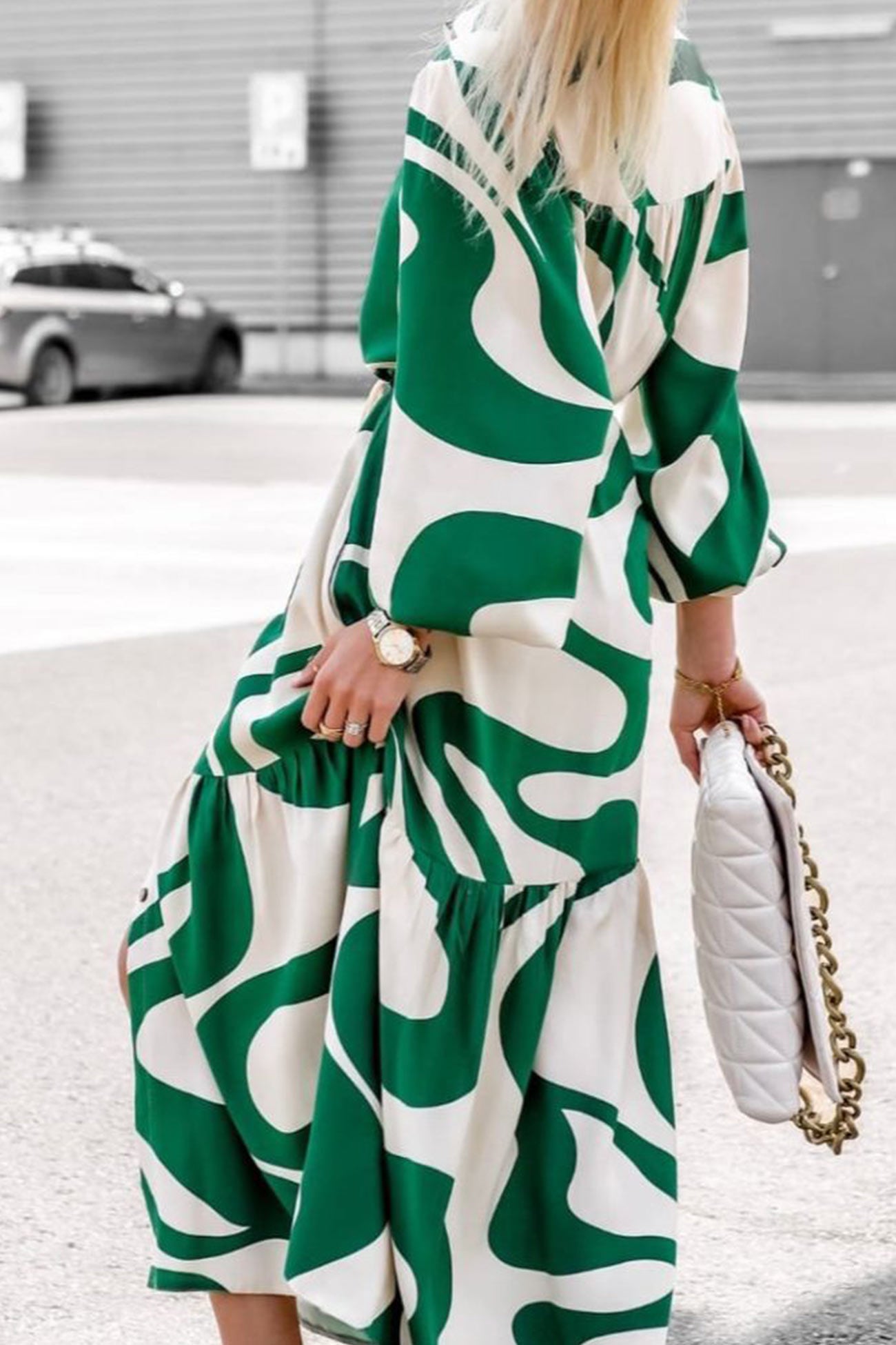 Printed Strappy Shirt Dress with Contrast