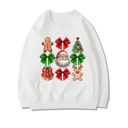 Stylish Coquette Christmas Santa Sweatshirt Holiday Christmas Hoodie