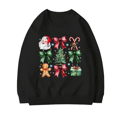 Stylish Coquette Christmas Santa Sweatshirt Holiday Christmas Hoodie