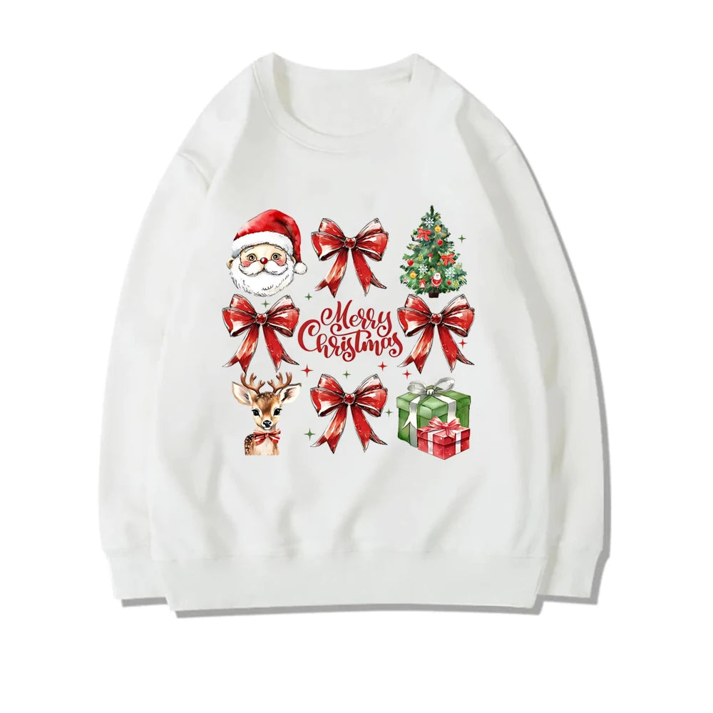 Stylish Coquette Christmas Santa Sweatshirt Holiday Christmas Hoodie