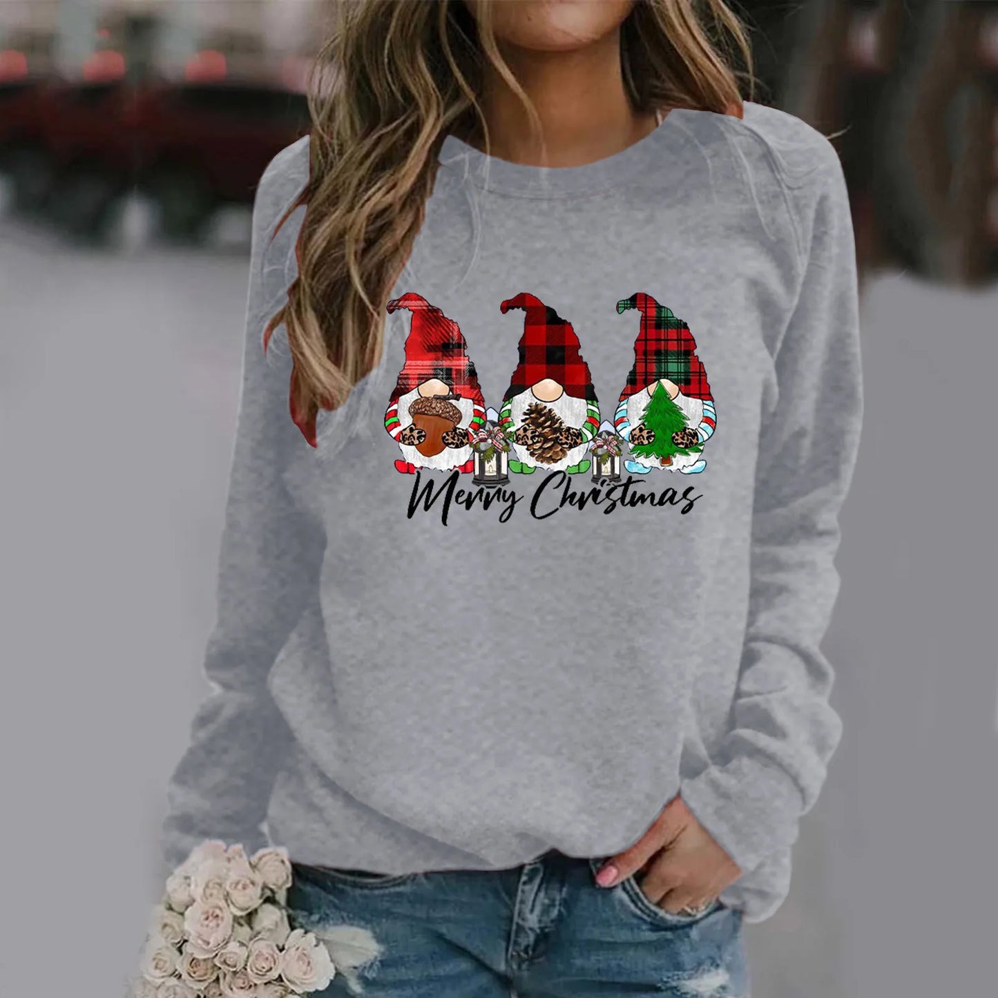 Funny Dwarf Letter Print Loose Casual Y2K Long Sleeve Warm Christmas Hoodie