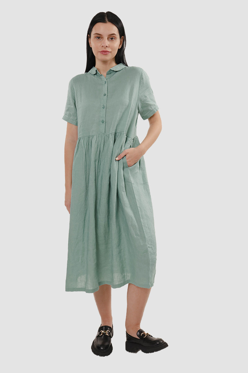 Slouchy Linen Daisy Dress