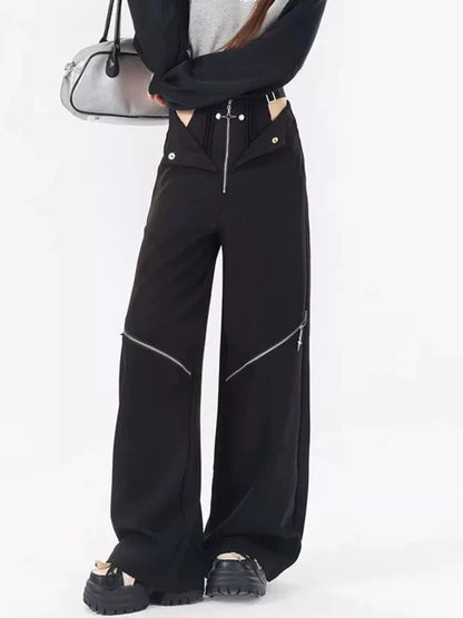 Black Casual Retro Cargo Halloween Pants