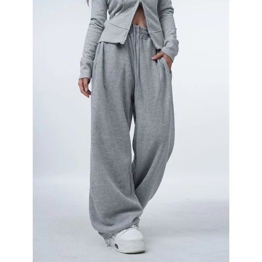 Oversized Gray Y2K Women Sweatpants Pants