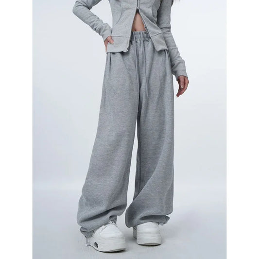 Oversized Gray Y2K Women Sweatpants Pants