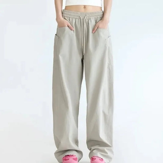 Solid Color Cargo Women Y2K Pants