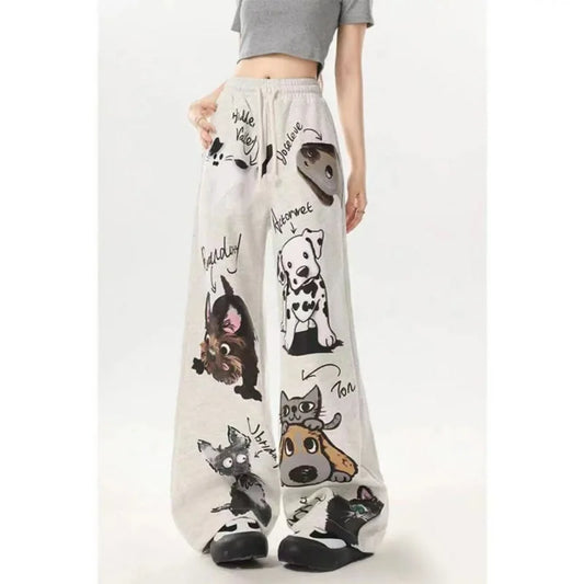 Dog Pattern Street Casual Pants