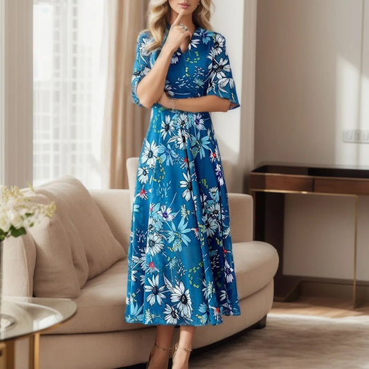 Wedding Guest Floral Sleeve Bohemian Floral Dress