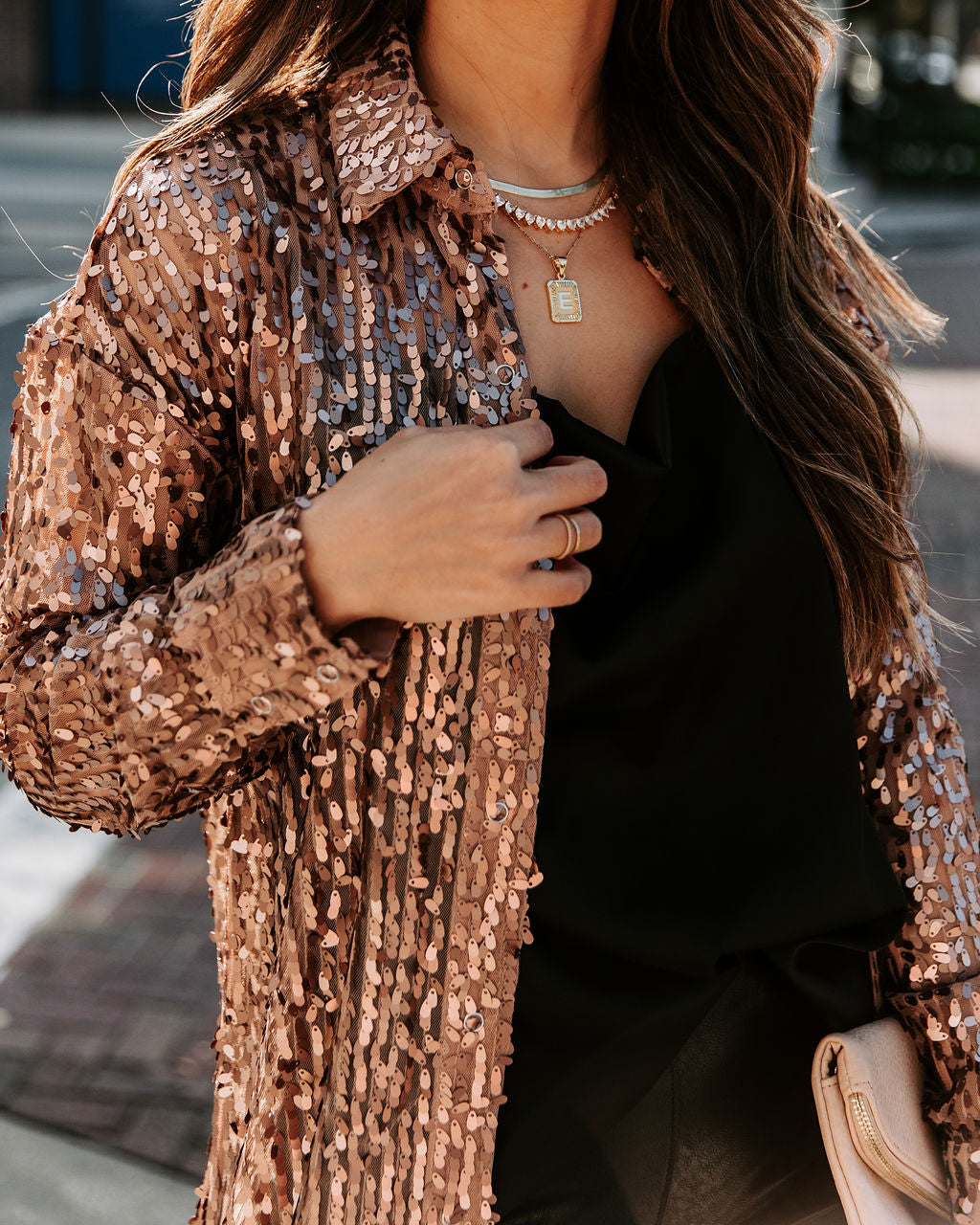 Sequin Duster - Copper