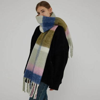 Minimalist Thickened Shawl Neck Scarf - Autumn Winter Imitation Cashmere