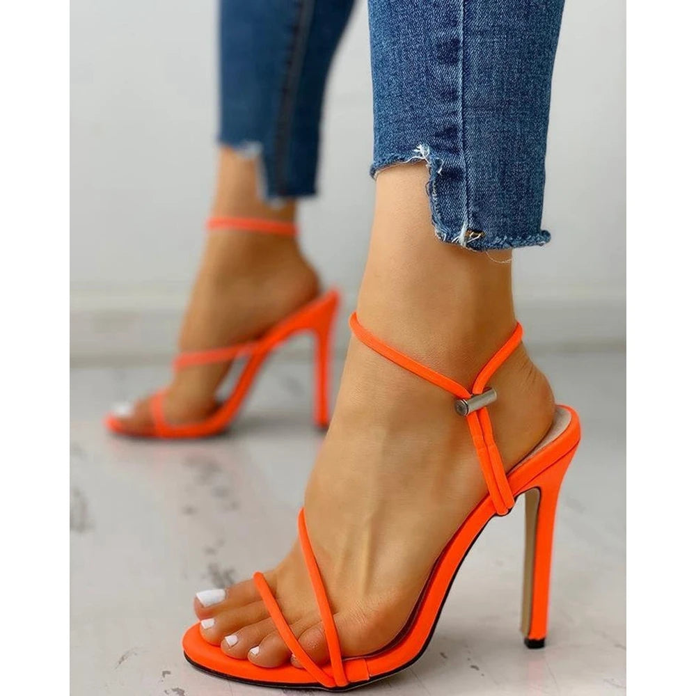 Elegant Cisscross Suede High Heeled Summer Sandals Sexy FemmeFashion Thin Heel Party Shoes High Heel