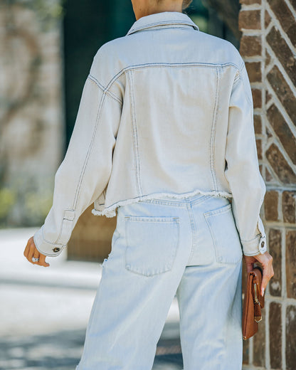 Bowery Pocketed Crop Denim Shirt Jacket