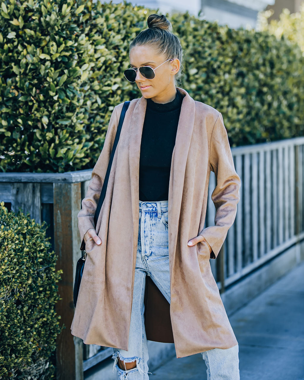 Pittsburgh Faux Suede Coat with Pockets