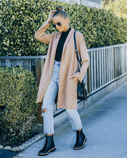 Pittsburgh Faux Suede Coat with Pockets