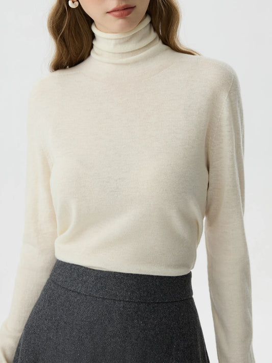 100% Wool  Turtleneck  Thin Wool Sweater