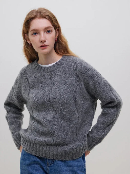 Wool Mohair Hollow Out Drop Sleeve Sweater