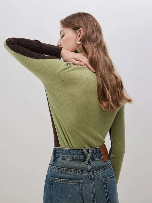 Slim Style  Two - wear  High Turtleneck Sweater