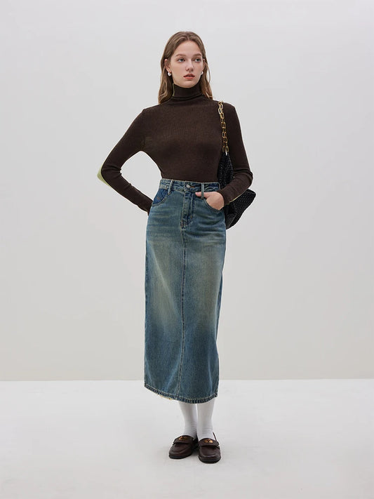 Slim Style  Two - wear  High Turtleneck Sweater