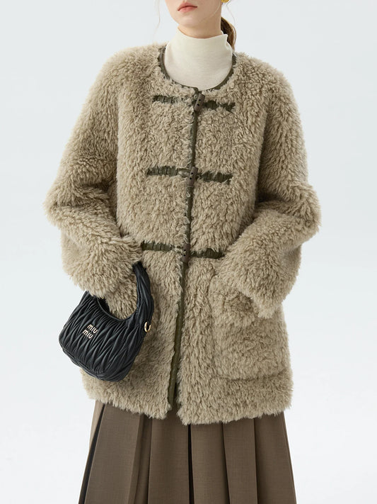 Office Lady One-Piece Lamb Coat