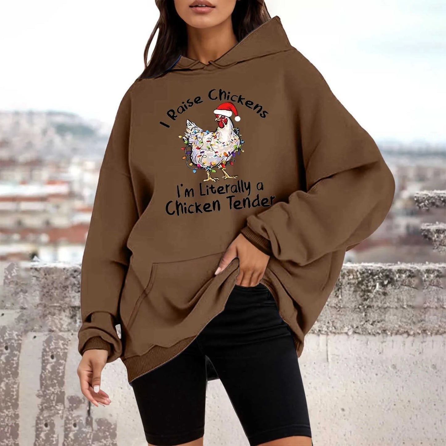 Loose Pullover Four Christmas Tree Crewneck New Autumn Christmas Hoodie