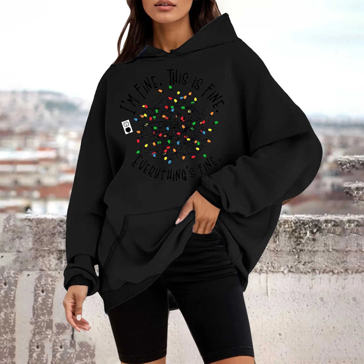 Loose Pullover Four Christmas Tree Crewneck New Autumn Christmas Hoodie