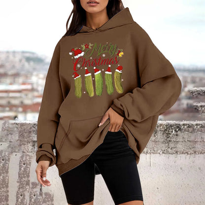 Loose Pullover Four Christmas Tree Crewneck New Autumn Christmas Hoodie