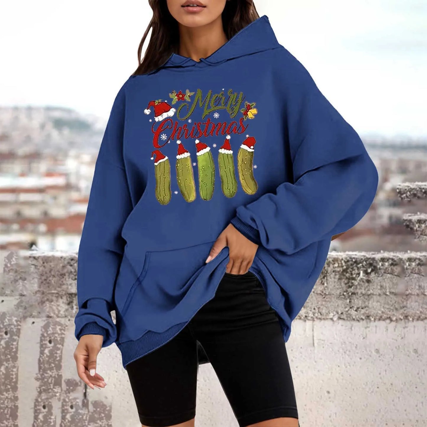 Loose Pullover Four Christmas Tree Crewneck New Autumn Christmas Hoodie