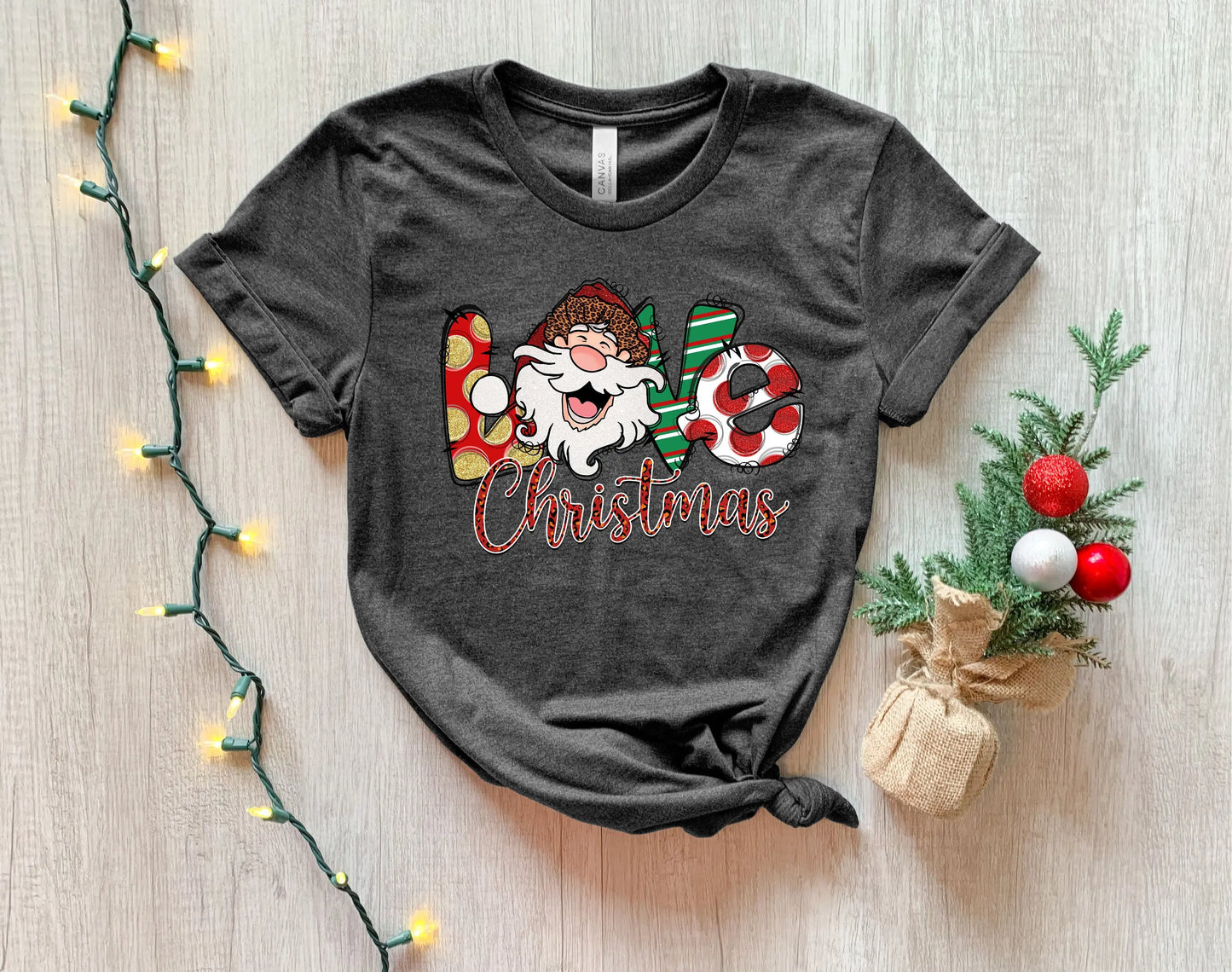 Fashion Love Santa Nostalgic Retro Farm Girl Casual Christmas Hoodie