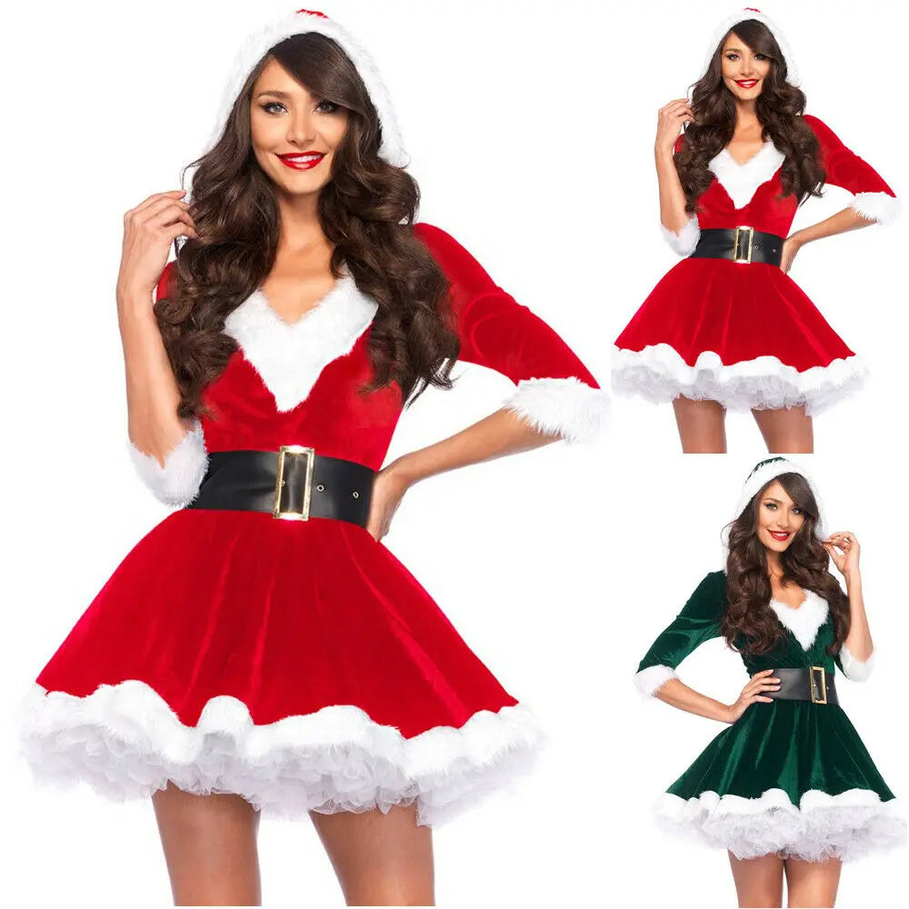 Fashion Miss Claus Fancy Party Dress Sexy Christmas Costume