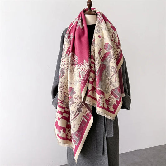 Fashion Print Winter Cashmere Shawl Scarf