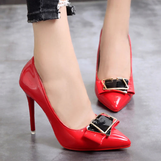 Sexy Women Pumps Pointed Toe Red Bottom High Heels Office Black Plus Size Zapatos De Mujer