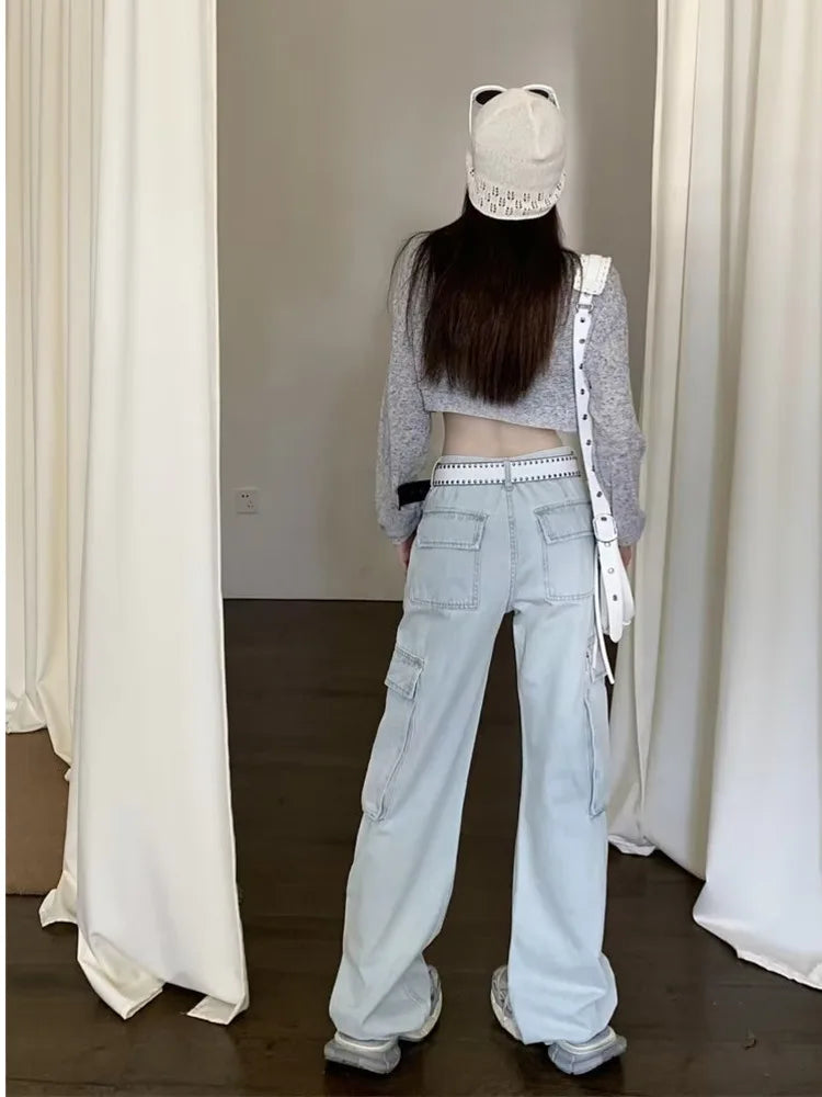 New Vintage Harajuku Aesthetic Clothing Autumn Baggy Fashion Clothes For Teenagers Women’s Jean