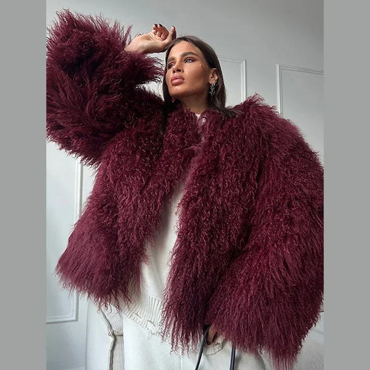 Fluffy Tassel Oversize Long Sleeve Coat