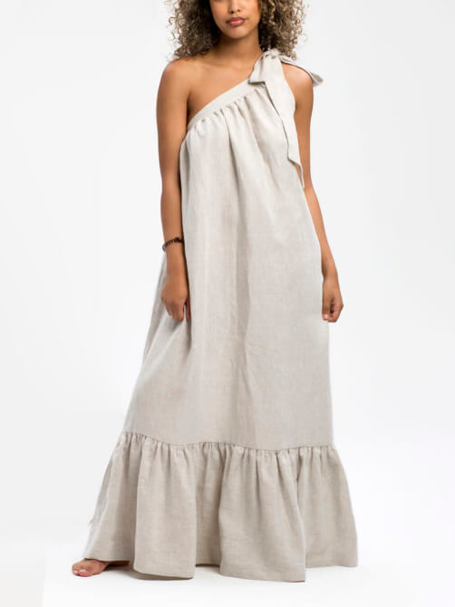 Casual Loose Shoulder Charming Asymmetrical Long Dress