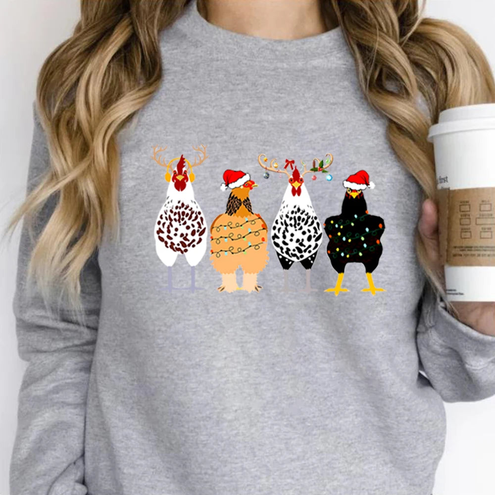 Funny Chickens Animal Cute Farmer Country Farm Gift Christmas Hoodie