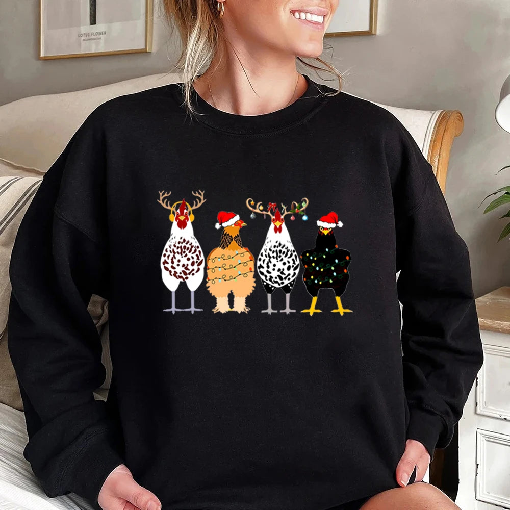 Funny Chickens Animal Cute Farmer Country Farm Gift Christmas Hoodie