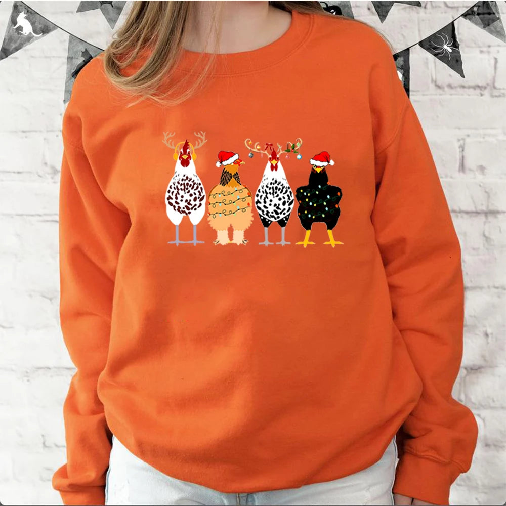 Funny Chickens Animal Cute Farmer Country Farm Gift Christmas Hoodie