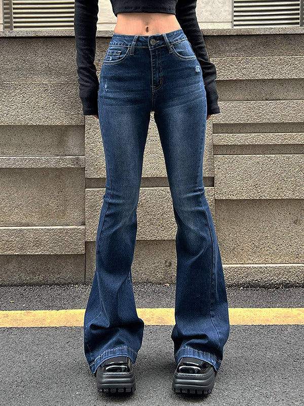 Blue Wash Graceful Baggy Boyfriend Jeans