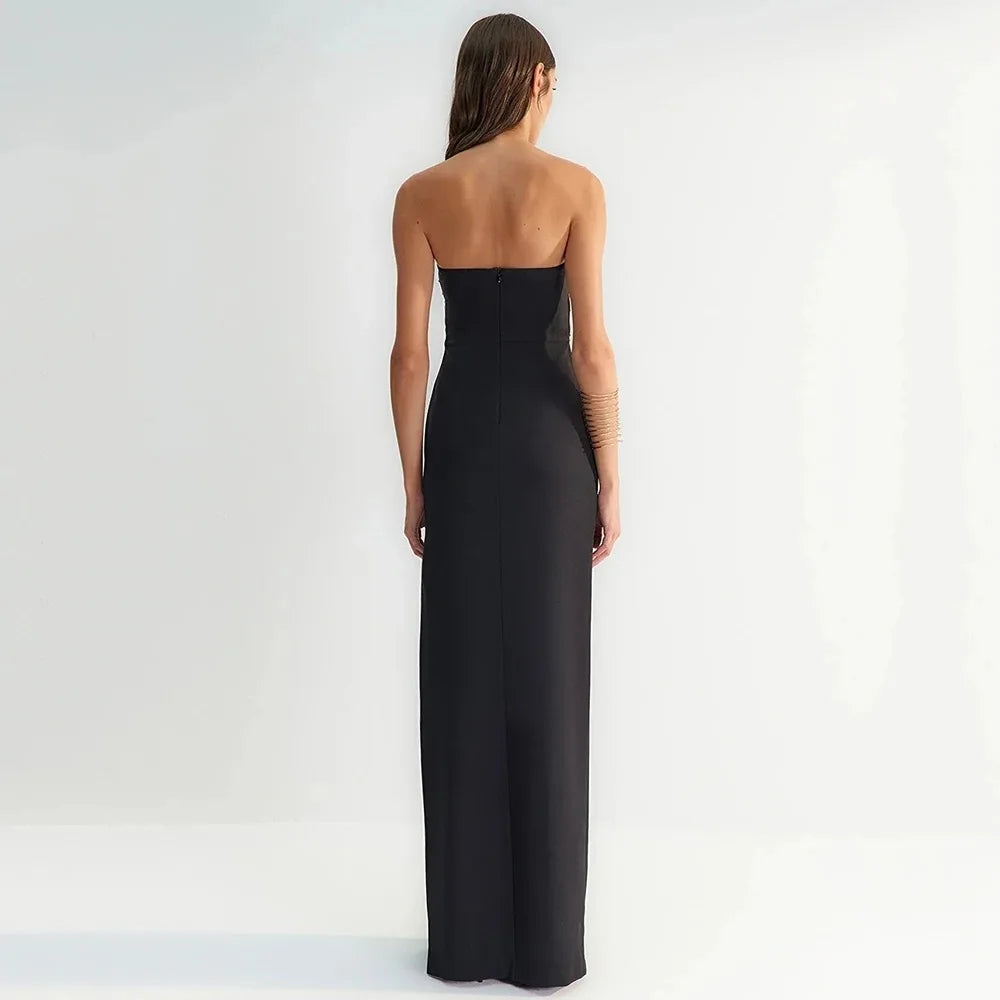 Polka Dot Tube Top Evening Party Dress Partydress-241208