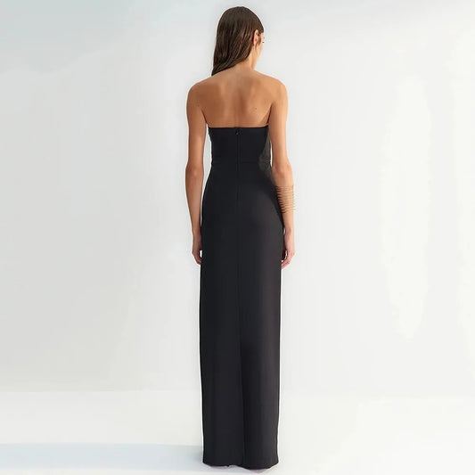 Polka Dot Tube Top Evening Party Dress Partydress-241208