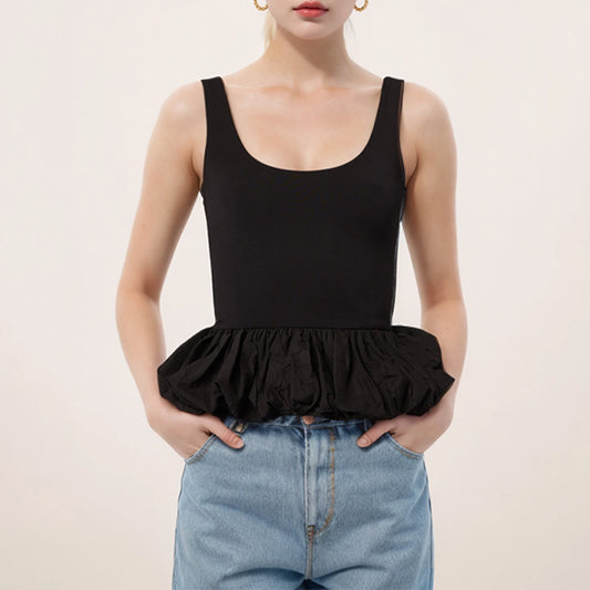 Crop Top mit Rüschensaum