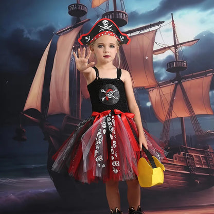 Pirate Caribbean Halloween Gothic Carnival Cosplay Tutu Kid Costume