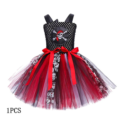 Pirate Caribbean Halloween Gothic Carnival Cosplay Tutu Kid Costume