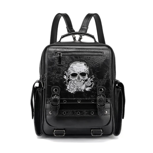 Goth Style Large Capacity Skull Multi-function Unisex Waterproof Backpack Bag